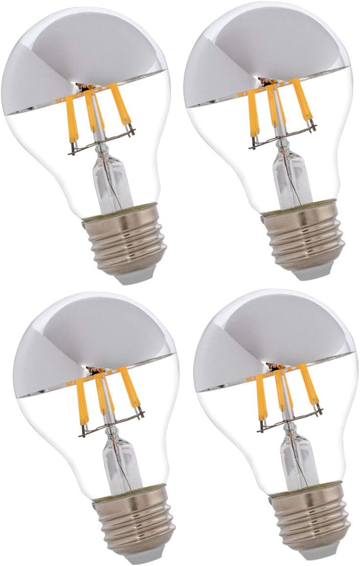 Half Chrome Light Bulbs Non-Dimmable 6W,4 Pack