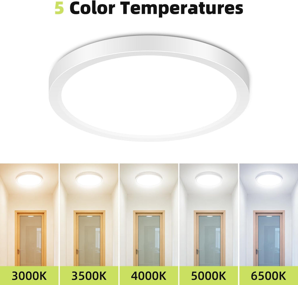 SaviGlow 12 Inch Selectable CCT LED Round Flat Panel Light