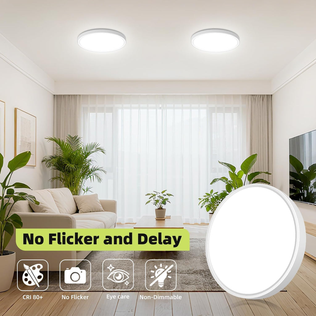 SaviGlow 12 Inch Selectable CCT LED Round Flat Panel Light