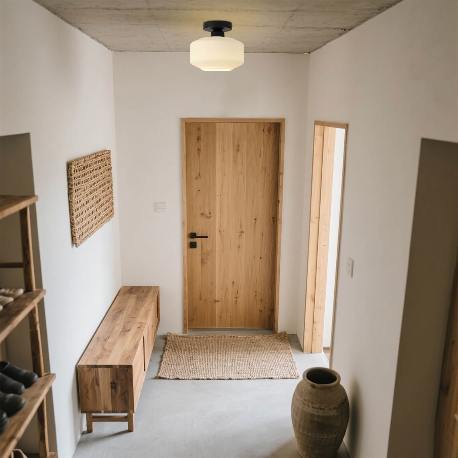 Milk White Glass Ceiling Light