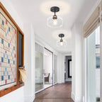 Matte Black Semi Flush Mount Light