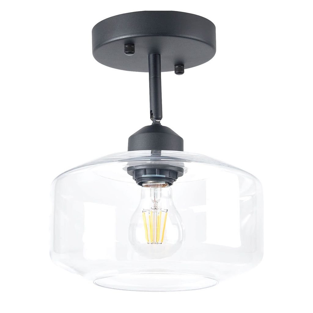 Matte Black Semi Flush Mount Light