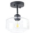 Matte Black Semi Flush Mount Light