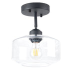 Matte Black Semi Flush Mount Light