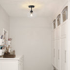 Ribbed Clear Glass Flush Mount