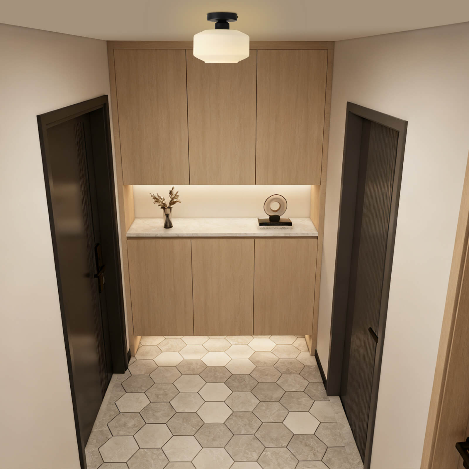 Milk White Glass Ceiling Light