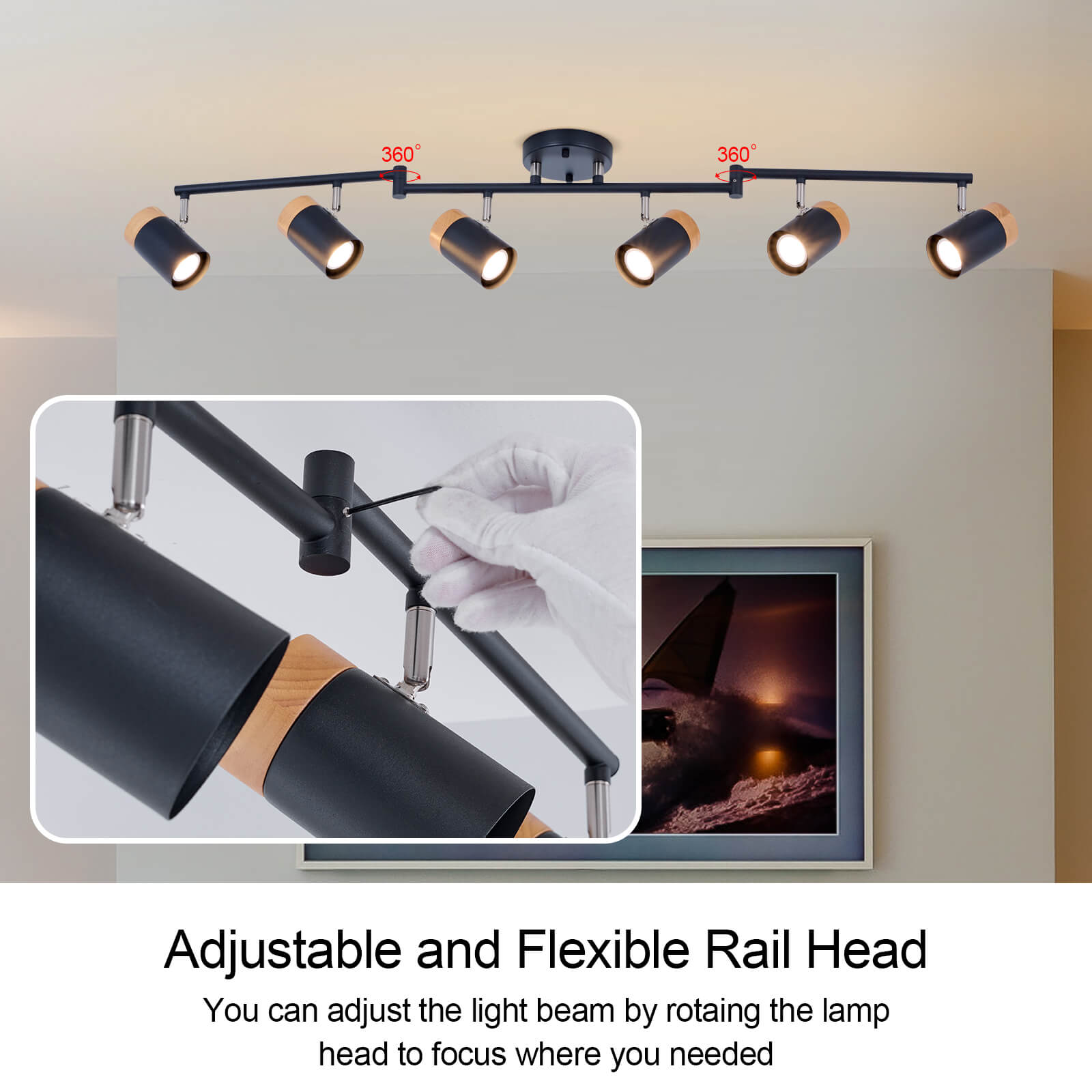 Natural Wood Track Lights