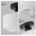 Milk White Glass Ceiling Light