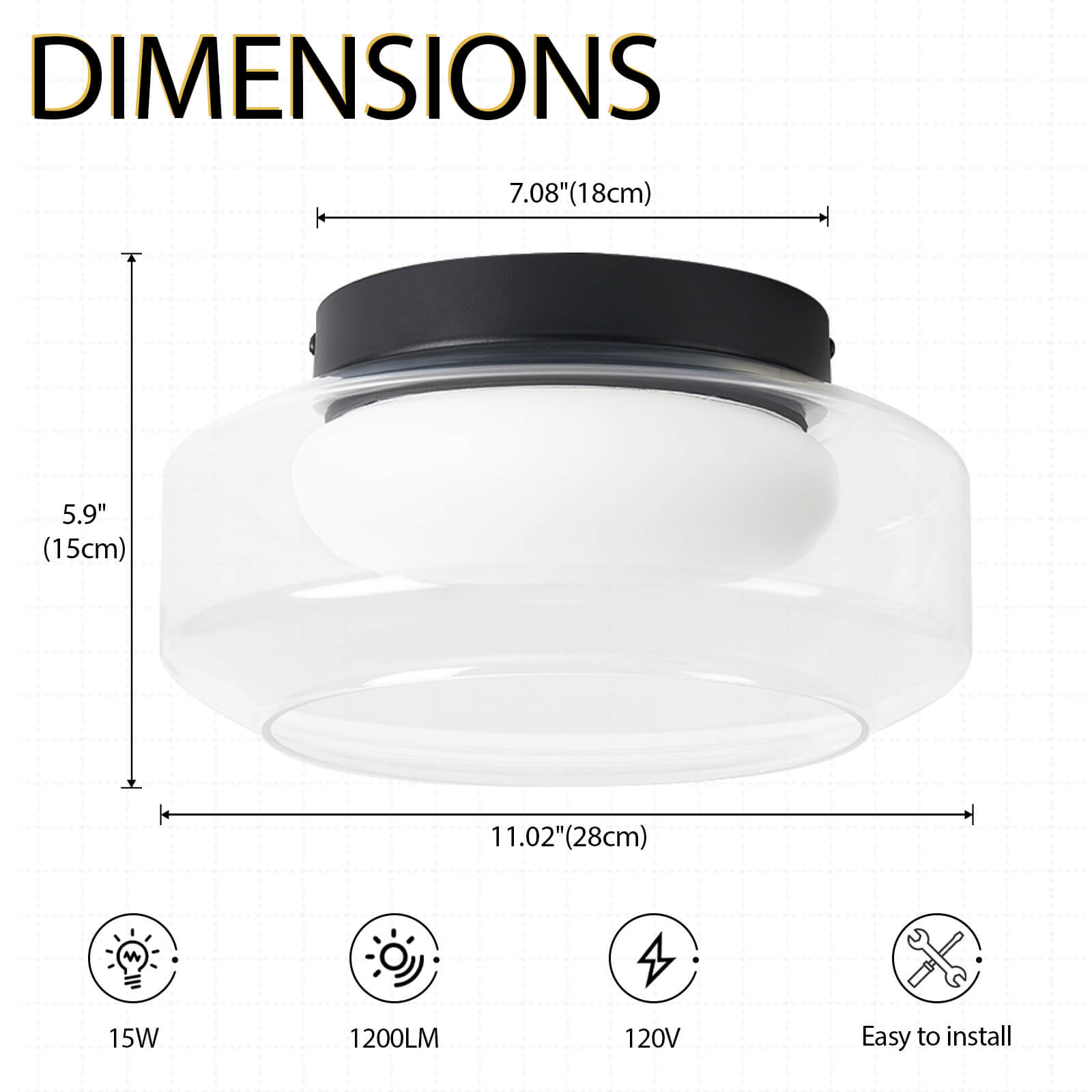 Dimmable Ceiling Light Fixture