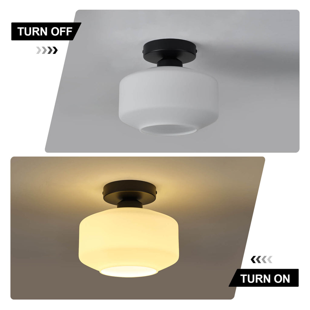 Milk White Glass Ceiling Light
