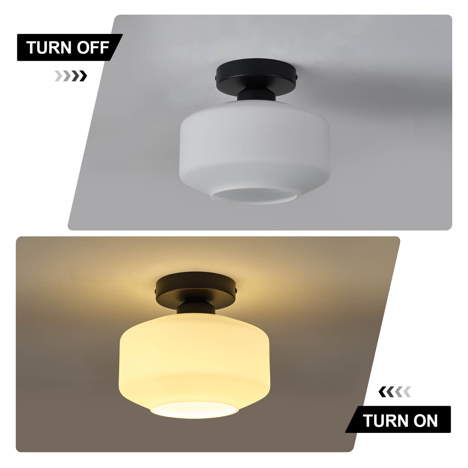Milk White Glass Ceiling Light