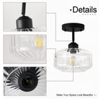 Ribbed Clear Glass Flush Mount