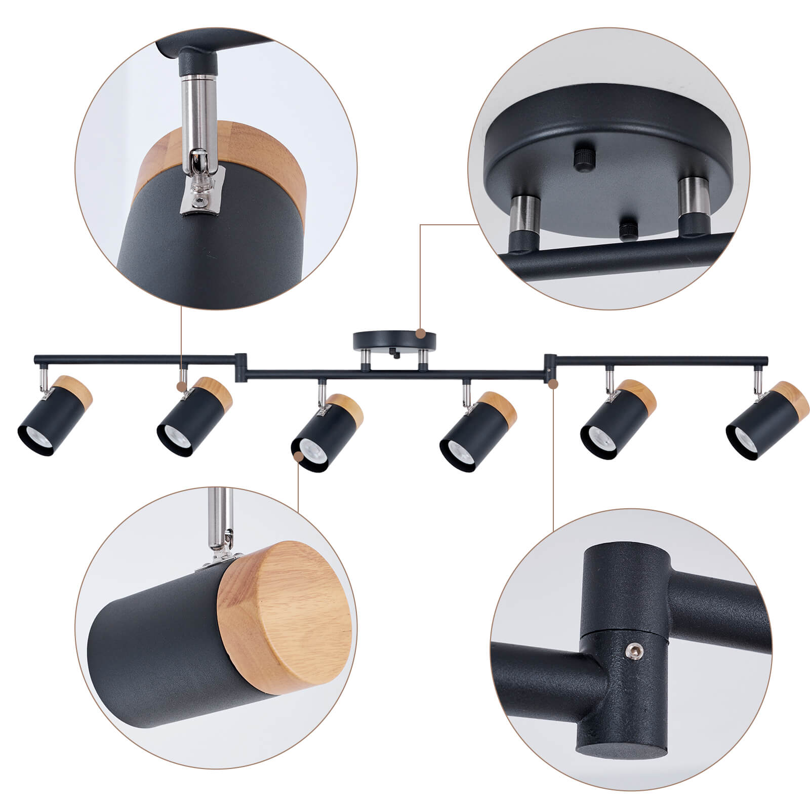 Natural Wood Track Lights