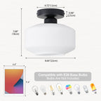 Milk White Glass Ceiling Light