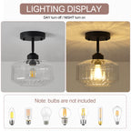 Ribbed Clear Glass Flush Mount