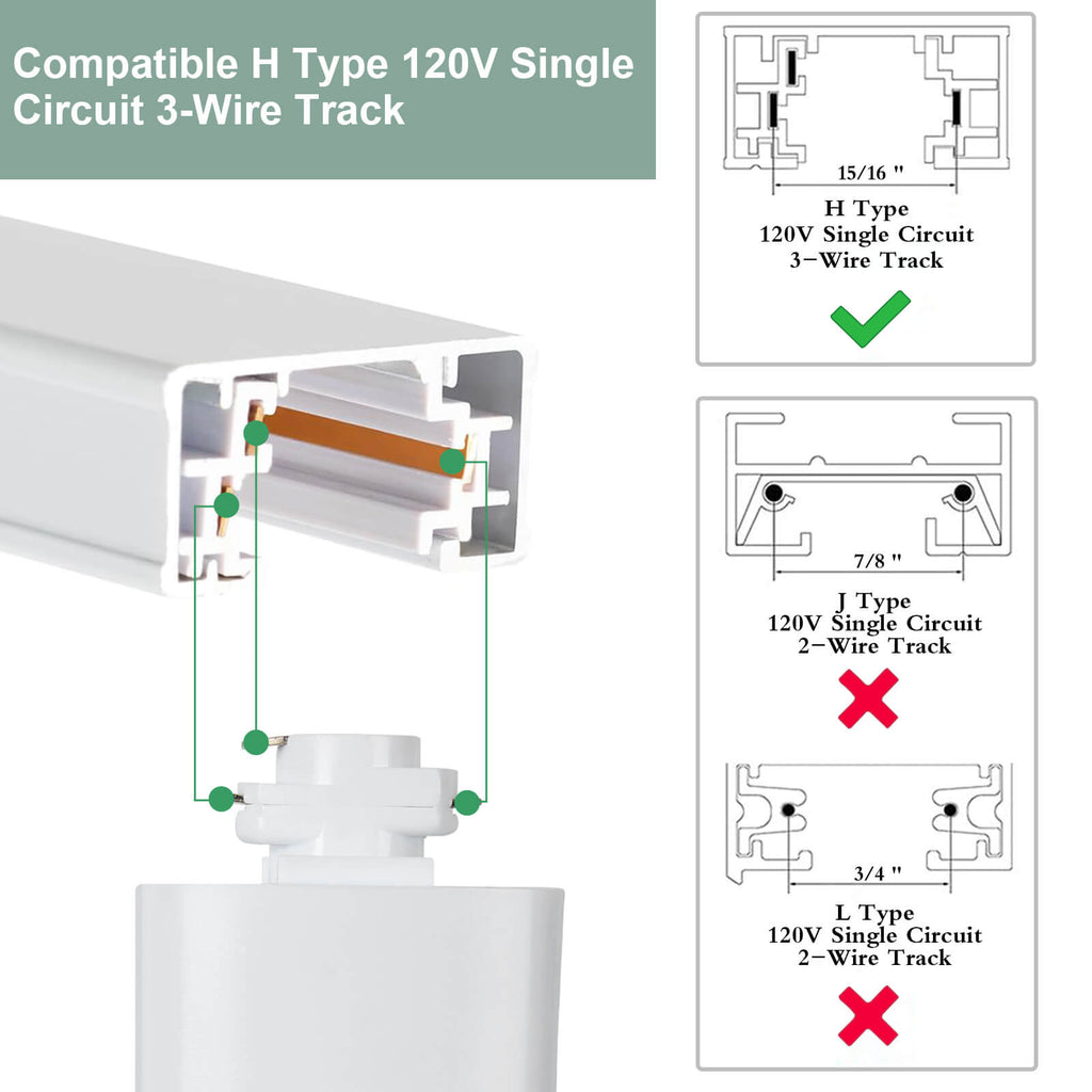 H Type 6 Track Lighting Heads