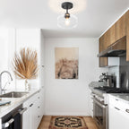 Matte Black Semi Flush Mount Light