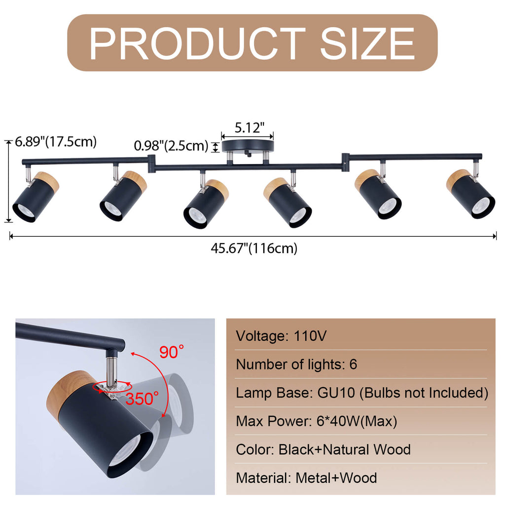 Natural Wood Track Lights